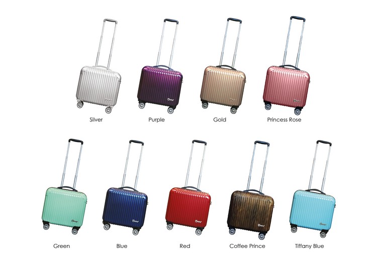 色彩缤纷的蘋果20周年限量纪念款手提行李箱。