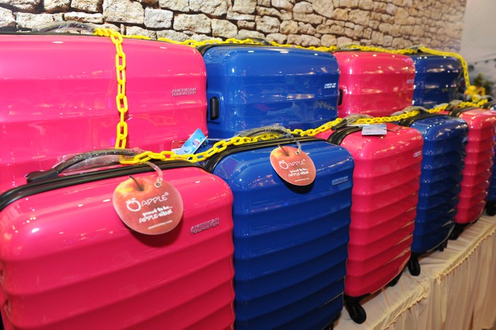 颜色鲜艳的行李箱，咨询度很高。