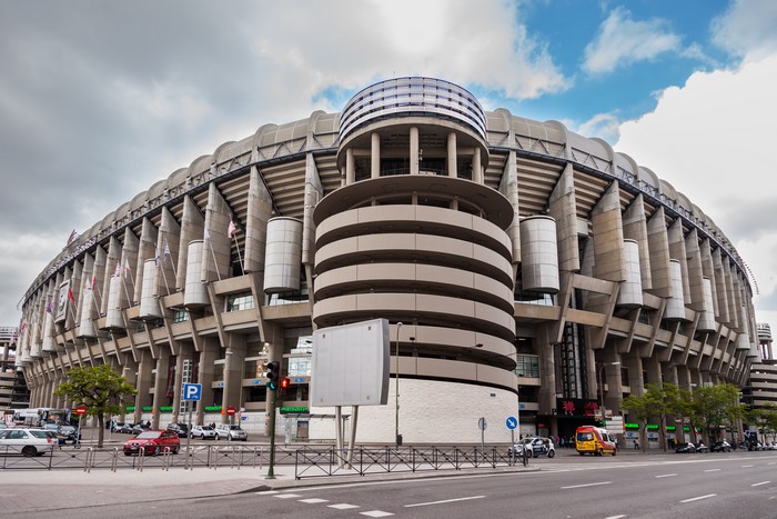 世界知名的皇家马德里足球俱乐部之家——伯纳乌球场。
