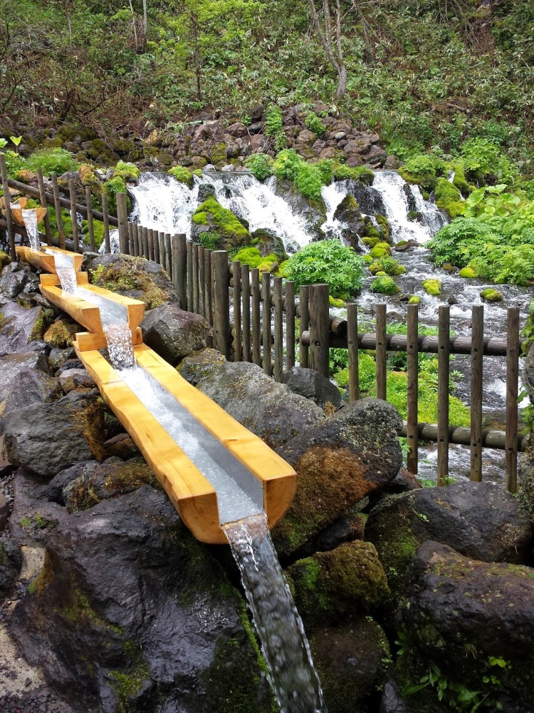 位于羊蹄山的名水公园，中年累积的雨水与雪水经过地面过滤涌出天然的泉水，被日本列为名水百选之一，是可直接饮用的山泉水。清甜得很！