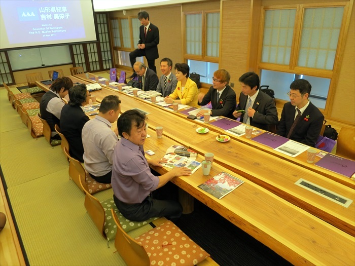 吉村美荣子这次率领要员前来，主要目的在于推广日本山形县的旅游业。